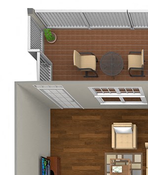 1 Bedroom/1 Bath (850 sf) Floor Plan 1 Bedroom/1 Bath (850 sf) Floor Plan at Cedar Place Apartments, Cedarburg, 53012